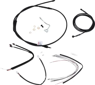 Burly Brand 18 Inch Apehanger Cable/Line Kit in Black Finish For 2014-2016 FLHR/FLHRC With ABS Models (B30-1178)