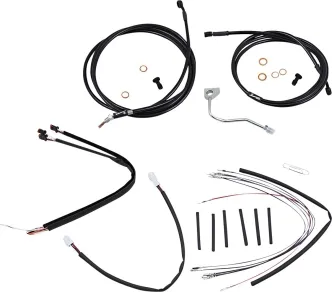 Burly Brand 18 Inch Apehanger Cable/Line Kit in Black Finish For 2016 FLTRU, 2015-2016 FLTRX, FLTRXS With ABS Models (B30-1181)