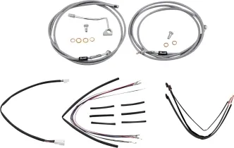 Burly Brand 18 Inch Apehanger Cable/Line Kit in Stainless Steel Finish For 2016 FLTRU, 2015-2016 FLTRX/FLTRXS With ABS Models (B30-1163)