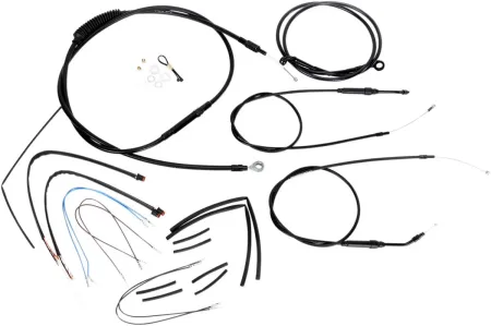Burly Brand 12 Inch Apehanger Cable/Line Kit in Black Finish For 2012-2013 FXD Dyna Non ABS Single Disc (B30-1067)