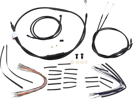 Burly Brand 12 Inch Apehanger Cable/Line Kit in Black Finish For 2006 Dyna Single Disc (B30-1036)