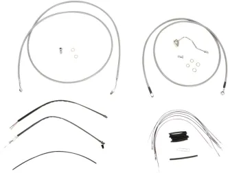 Burly Brand 15 Inch Apehanger Cable/Line Kit in Stainless Steel Finish For 2014-2016 FLHX ABS Models (B30-1120)