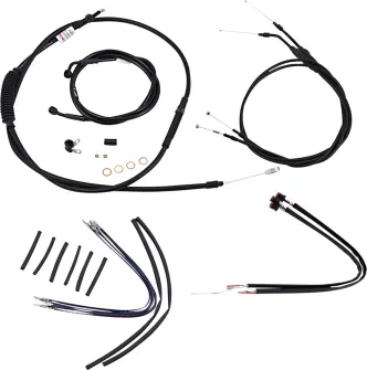 Burly Brand 16 Inch Apehanger Cable/Line Kit in Black Finish For 2014-2020 XL (No ABS) Models (B30-1108)