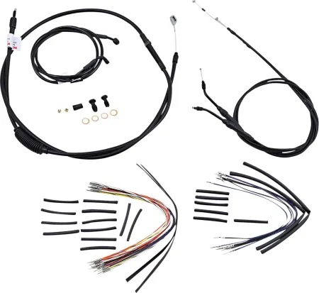Burly Brand 16 Inch Apehanger Cable/Line Kit in Black Finish For 2006 Dyna Without ABS Models (B30-1038)