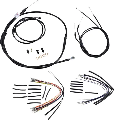 Burly Brand 16 Inch Apehanger Cable/Line Kit in Black Finish For 2006 FXDWG Without ABS Models (B30-1044)