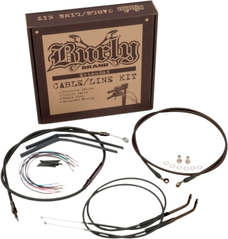 Burly Brand 18 Inch Apehanger Cable/Line Kit in Black Finish For 2007-2010 FLST Without ABS Models (B30-1018)