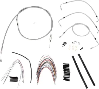 Burly Brand 18 Inch Apehanger Cable/Line Kit in Stainless Steel Finish For 2008-2013 FLHR/C & FLTR/U/X Without ABS Models (B30-1093)