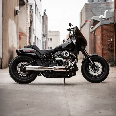 S&S Cycle SuperStreet 2 Into 1 Exhaust System In Chrome For Harley Davidson 2018-2024 Softail M8 Models With Standard Chassis (50 State Cat) (550-0791B)