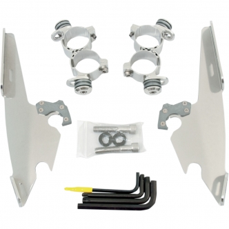 Memphis Shades Trigger-Lock Mounting Kit for Memphis Fats/Slim/Batwing Windshields in Polished Stainless Steel For HD Sportster Models (MEK1986)