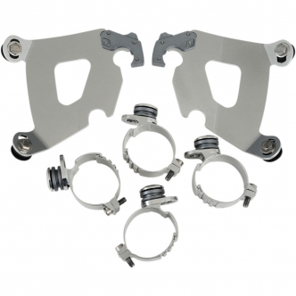 Memphis Shades Cafe Fairing Trigger-Lock Mounting Kit In Polished Stainless Steel For HD Dyna And Softail Models (MEK1994)