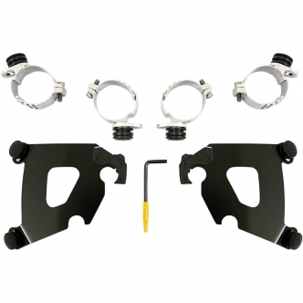 Memphis Shades Cafe Fairing Trigger-Lock Mounting Kit In Black For HD Dyna And Softail Models (MEB1994)