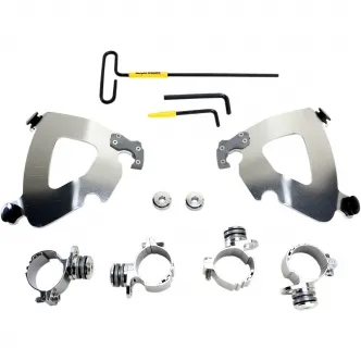Memphis Shades Gauntlet Fairing Trigger-Lock Mounting Kit In Polished Stainless Steel For HD Sportster Models (MEK2006)
