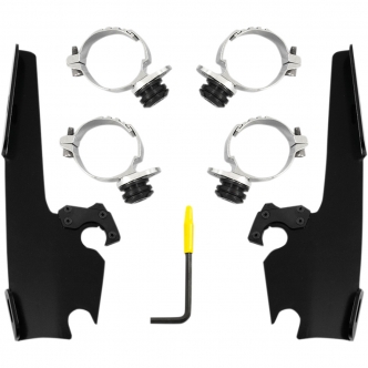 Memphis Shades Trigger-Lock Mounting Kit for Memphis Fats/Slim/Batwing Windshields in Black For HD Dyna Models (MEB2013)