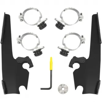 Memphis Shades Batwing Trigger-lock Kit In Black Finish For 2014-2017 Dyna Low Rider Models (MEB2016)