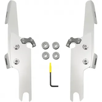Memphis Shades Trigger-Lock Mounting Kit for Memphis Fats/Slim/Batwing Windshields in Polished Stainless Steel For HD Trike Models (MEK2017)