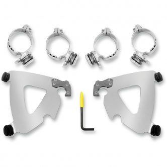 Memphis Shades Road Warrior Trigger-Lock Mounting Kit In Polished Stainless Steel For HD Dyna And Softail Models (MEK2028)