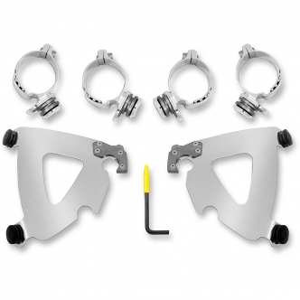 Memphis Shades Road Warrior Trigger-Lock Mounting Kit In Polished Stainless Steel For HD Dyna And Softail Models (MEK2028)