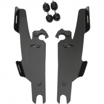 Memphis Shades Trigger-Lock Mounting Kit for Memphis Fats/Slim/Batwing Windshields in Black For HD Softail Models (MEB2032)