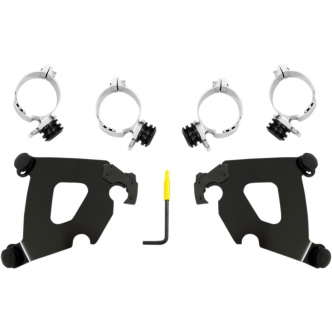 Memphis Shades Cafe Fairing Trigger-Lock Mounting Kit In Black For HD Softail Models (MEB2034)