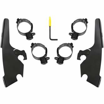 Memphis Shades Trigger-Lock Mounting Kit for Memphis Fats/Slim/Batwing Windshields in Black For HD Softail Models (MEB2046)