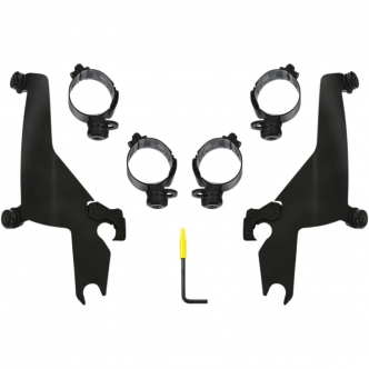 Memphis Shades No-Tool Trigger-Lock Mounting Kit For Memphis Sportshield In Black Finish For HD Softail Models (MEB2047)