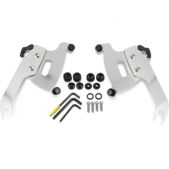 Memphis Shades Bullet Fairing Trigger-Lock Mounting Kit In Polished Stainless Steel for HD Softail Models (MEK2049)