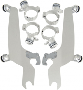 Memphis Shades No-Tool Trigger-Lock Mounting Kit For Memphis Sportshield In Polished Finish For Kawasaki And Yamaha Models (MEM8934)