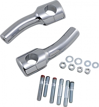 Drag Specialties 5.5 Inch Tall Big Buffalo Riser Kit With 1 Inch Pullback In Chrome For 1 1/2 Inch Handlebars (0602-0469)