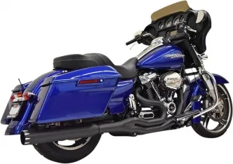 Bassani High Horsepower 2 Into 1 Exhaust System With 4 Inch Straight Muffler In Black For Harley Davidson 2017-2024 Touring Models (1F78TB)