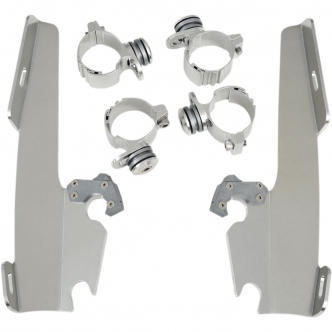 Memphis Shades Trigger-Lock Mounting Kit for Memphis Fats/Slim/Batwing Windshields in Polished Stainless Steel For HD Dyna, Street And Sportster Models (MEM8967)