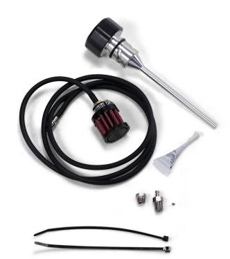 Feuling Oil Tank Breather Kit & Vented Dipstick Cap in Black Finish For 2018-2023 M8 Softail Models (3086)