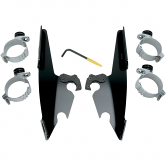 Memphis Shades Trigger-Lock Mounting Kit for Memphis Fats/Slim/Batwing Windshields in Black For HD Dyna And Softail Models (MEB8976)