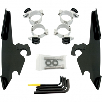 Memphis Shades Trigger-Lock Mounting Kit for Memphis Fats/Slim/Batwing Windshields in Black For HD Sportster Models (MEB1986)
