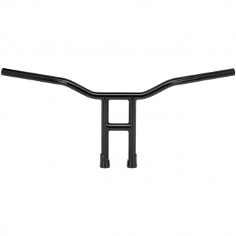 Biltwell Tyson 12 Inch Slotted Handlebar in Black Finish For 1982-2023 Harley Davidson (Excluding 2008-2023 E-Throttle, 1988-2011 Springers) Models (6222-2016)