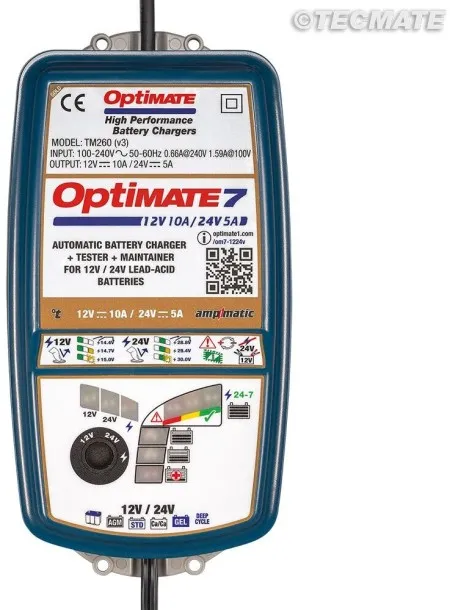 TecMate OptiMate 7 12/24V Battery Charger (TM260V3)