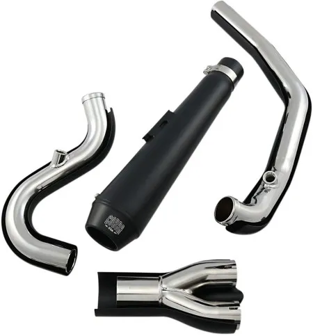 Cobra El Diablo 2 Into 1 Exhaust System In Black For Harley Davidson 2007-2011 Softail Models (6484B)