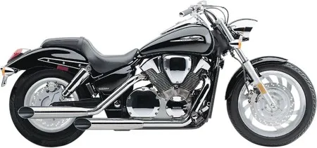 Cobra Classic Deluxe Slashcut Staggered 2 Into 2 Exhaust System In Chrome For Honda 2004-2007 VT 750 C Shadow Aero Models (1563SC)