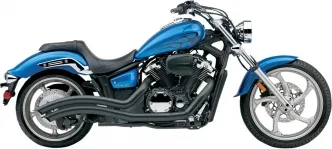 Cobra  Speedster Swept Exhaust In Black With O2 Sensor Bungs For Yamaha 2011-2017 XVS 1300 C Stryker Models (2230B)