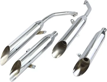 Cobra Slash Cut Slip-On Mufflers In Chrome For Honda 1993-2003 VF 750 Magna Models (1164SC)