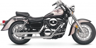 Cobra 2 Drag Pipe Slash Cut Exhaust System In Chrome For Kawasaki 1996-2008 VN 1500/1600 Vulcan Models (4269)