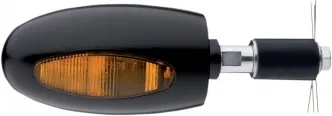 Kellermann BL 1000 Halogen Bar End Indicator in Aluminium Black Finish With Amber Lenses (Sold Singly) (124.600)