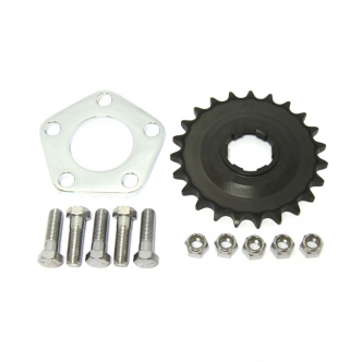 Doss 1/4 Inch 24 Teeth Offset Sprocket & Spacer Kit For Harley Davidson 1936-1985 4-Speed Big Twin And Custom Applications (ARM995529)