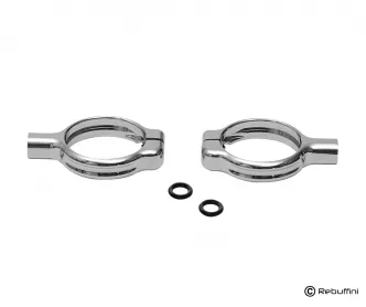Rebuffini Fork Mount Clamp Kit in Chrome Finish For 49mm Forktubes (000732C)