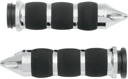 Avon Air Cushion Spike Grips With Throttle-By-Wire In Chrome For 2008-2023 Harley Davidson Electronic Throttle Models (AIR-90-CH-FL-SP)
