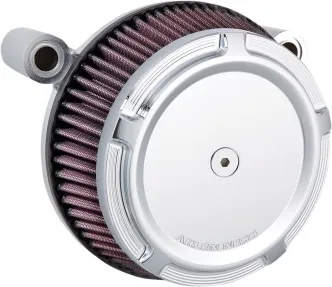 Arlen Ness Stage I Beveled Big Sucker Air Filter Kit In Chrome With Synthetic Filter For Harley Davidson 1999-2017 Twin Cam (Exc. E-Throttle & 99-01 FLT) (50-846)