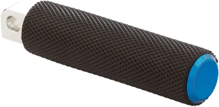 Arlen Ness Fusion Male-Mount Footpeg in Black Finish With Blue End Cap (Pair) (07-937)