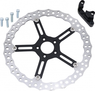 Arlen Ness 15 Inch Floating Jagged Big Brake Rotor Kit For 2018-2023 Softail Models (Non Inverted Forks) With 17 Inch Or Larger Front Wheel (Hub Mount) (02-996)