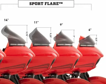 Klock Werks Sport Flare Super Low Windshield 6 Inch Black For Harley Davidson 2015-2024 Road Glide & 2023-2025 Road Glide 3 Models (KWW-01-0403)