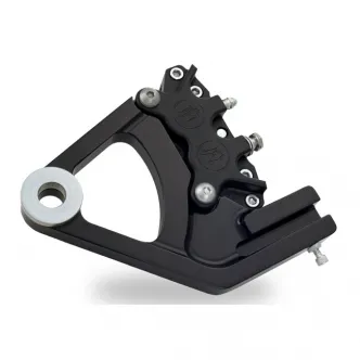 Performance Machine Rear 4 Piston Caliper Bracket in Black Finish For Late 1987-1999 Softail Models (0023-1526JJ-B)