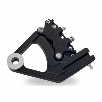 Performance Machine Rear 4 Piston Caliper Bracket 3/4 Inch Axle in Black Finish For 2000-2006 Softail (Excluding Models With 200mm Rear Tire) Models (0023-1526TE-B)